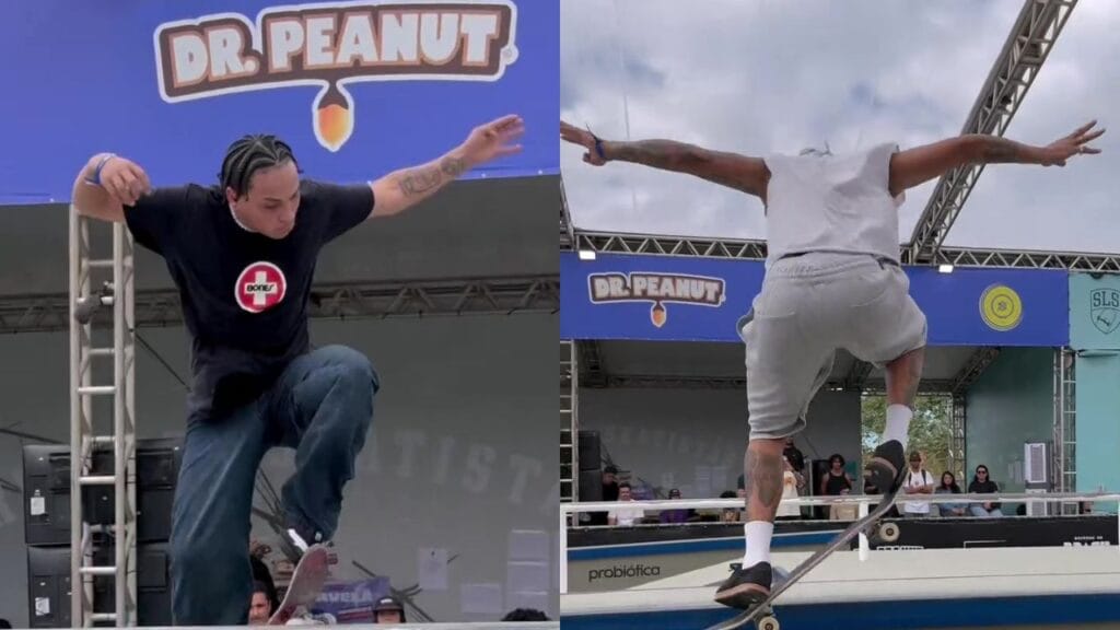 skatistas durante evento da sls