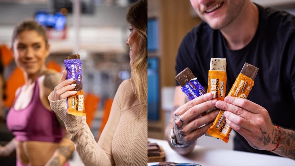 barra de proteína na academia e no dia a dia